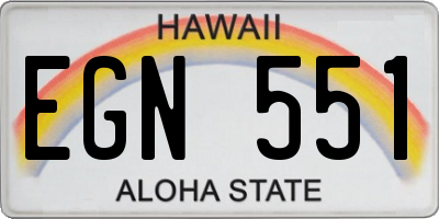 HI license plate EGN551
