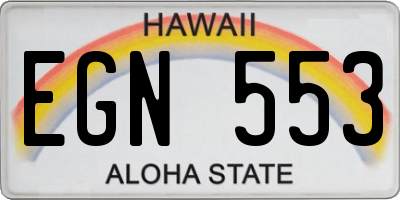 HI license plate EGN553