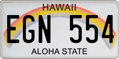 HI license plate EGN554