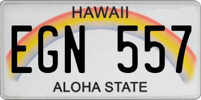 HI license plate EGN557