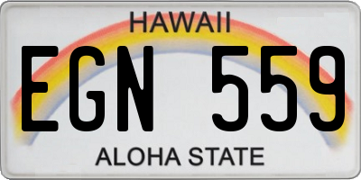 HI license plate EGN559