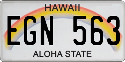 HI license plate EGN563