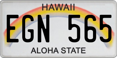 HI license plate EGN565