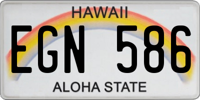 HI license plate EGN586