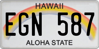 HI license plate EGN587