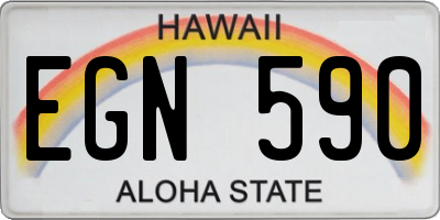 HI license plate EGN590