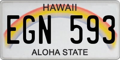 HI license plate EGN593
