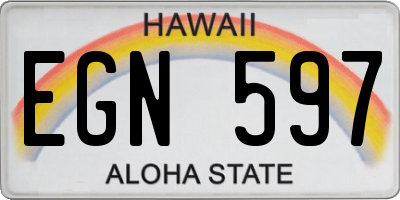 HI license plate EGN597