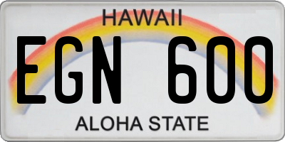HI license plate EGN600