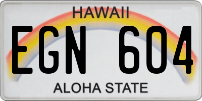 HI license plate EGN604
