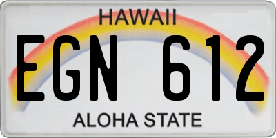 HI license plate EGN612