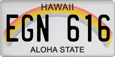 HI license plate EGN616