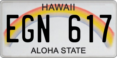 HI license plate EGN617