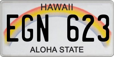 HI license plate EGN623