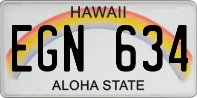 HI license plate EGN634