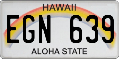 HI license plate EGN639