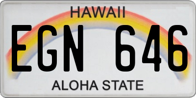 HI license plate EGN646