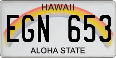 HI license plate EGN653