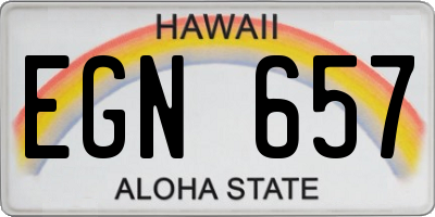 HI license plate EGN657