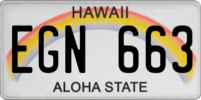 HI license plate EGN663