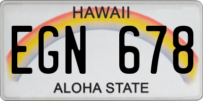 HI license plate EGN678