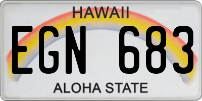HI license plate EGN683
