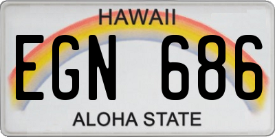 HI license plate EGN686