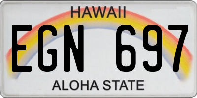 HI license plate EGN697