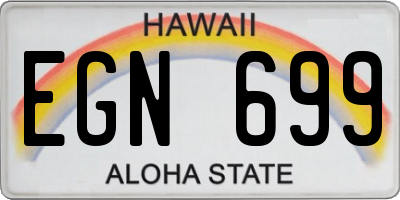 HI license plate EGN699
