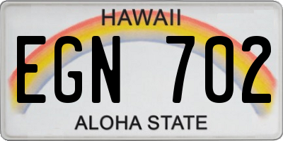 HI license plate EGN702