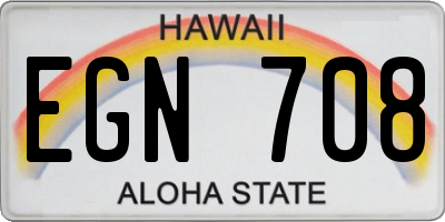 HI license plate EGN708