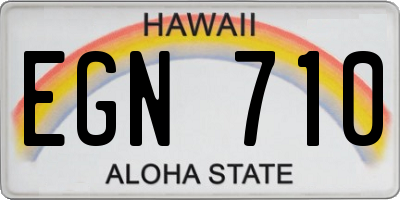 HI license plate EGN710