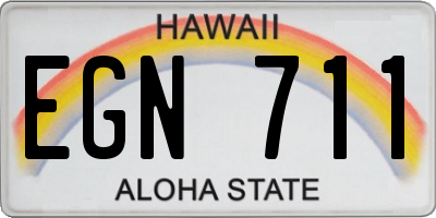 HI license plate EGN711