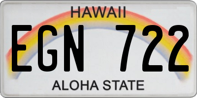 HI license plate EGN722
