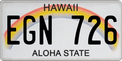 HI license plate EGN726