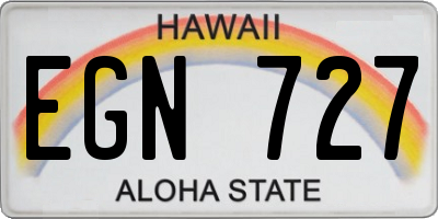 HI license plate EGN727