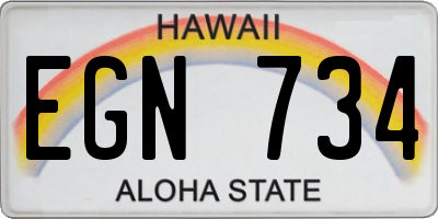 HI license plate EGN734