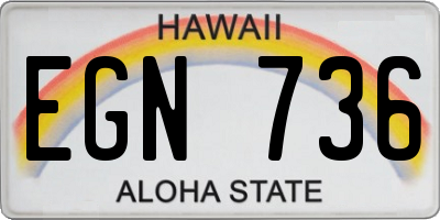 HI license plate EGN736