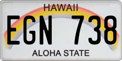 HI license plate EGN738