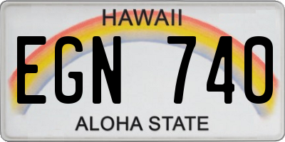 HI license plate EGN740