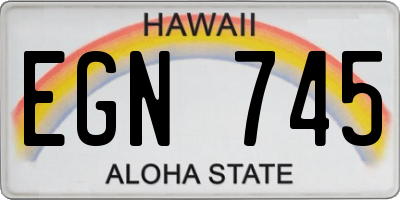 HI license plate EGN745