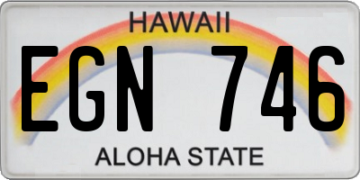 HI license plate EGN746