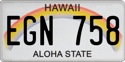 HI license plate EGN758