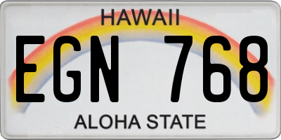 HI license plate EGN768