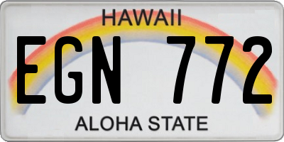 HI license plate EGN772