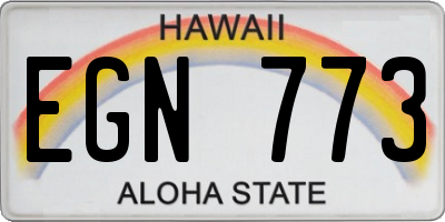 HI license plate EGN773