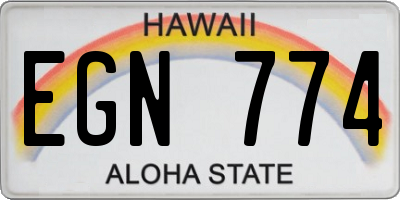 HI license plate EGN774