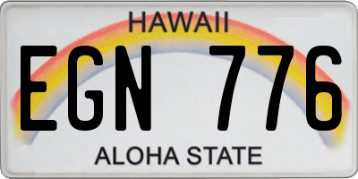 HI license plate EGN776