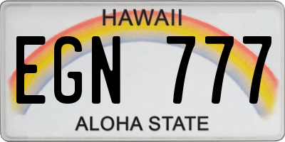 HI license plate EGN777