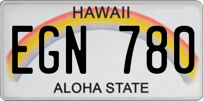 HI license plate EGN780